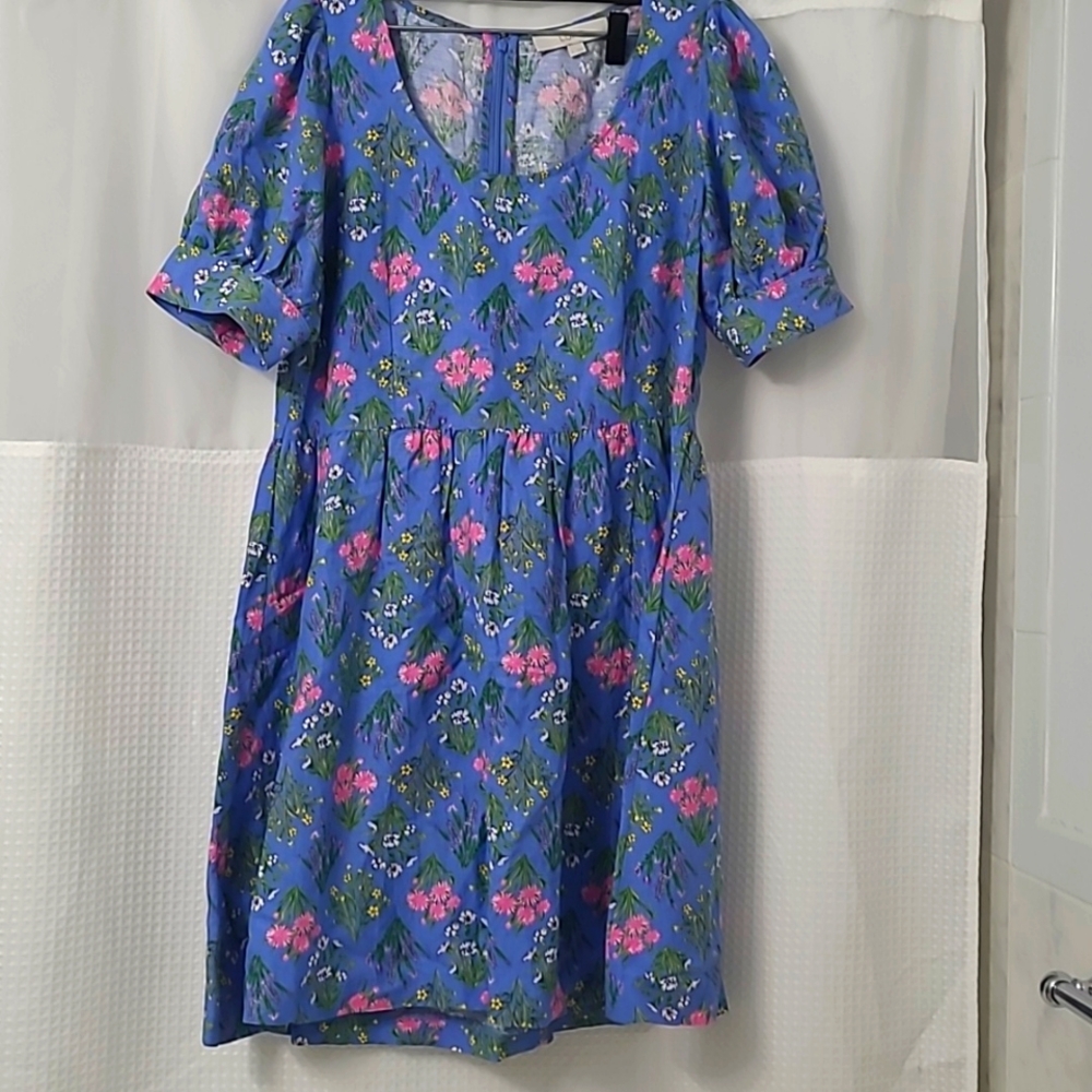Loft Block Print Floral Dress perfect for Easter